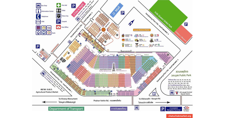 Peta Pasar Chatuchak Thailand 